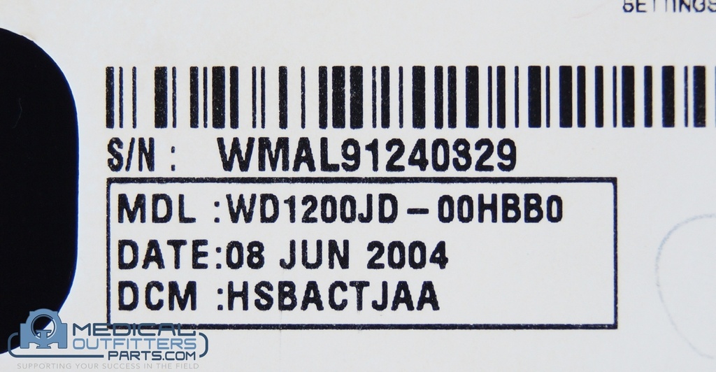 Wester Digital 120GB 7200 RPM 12VDC Sata 3.5" HDD, PN WD1200JD-00HBB0