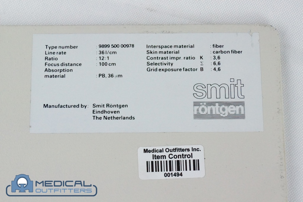 GE X-Ray Grid 36 LINES 12:1 RATIO 100 FOCAL DISTANCE, PN 989950000978