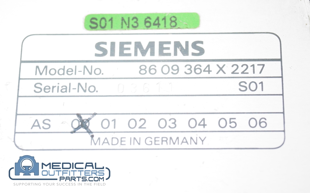 Siemens Polydoros SX 65/80 Hight Voltage Transformer, PN 8609364