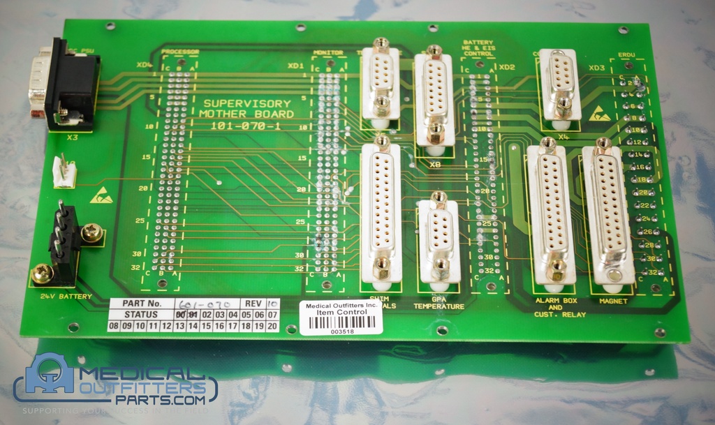 Siemens MRI Symphony/Harmony Magnet Monitoring Backplane, PN 7014793, 601-070