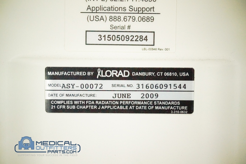 Hologic Lorad Multicare Platinum Varian M-149 Xray TubeFEB09, PN ASY-00072