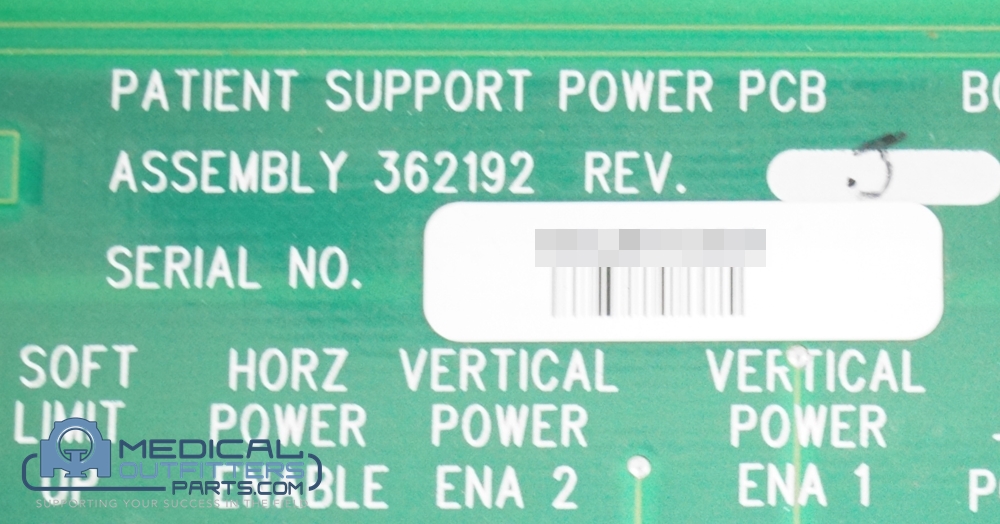 Philips CT Brillance Patient Support Power PCB, PN 362192, 314067