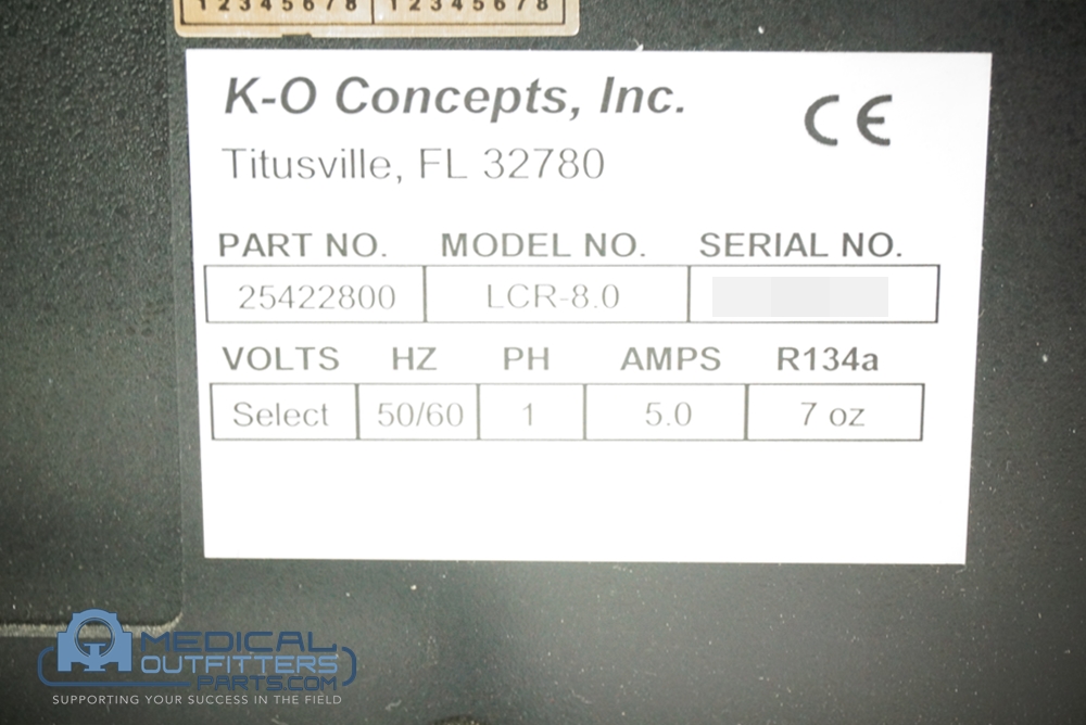 K-O Concepts, INC Recirculating Chiller, PN LCR-8.0, LCR 8.0, 25422800