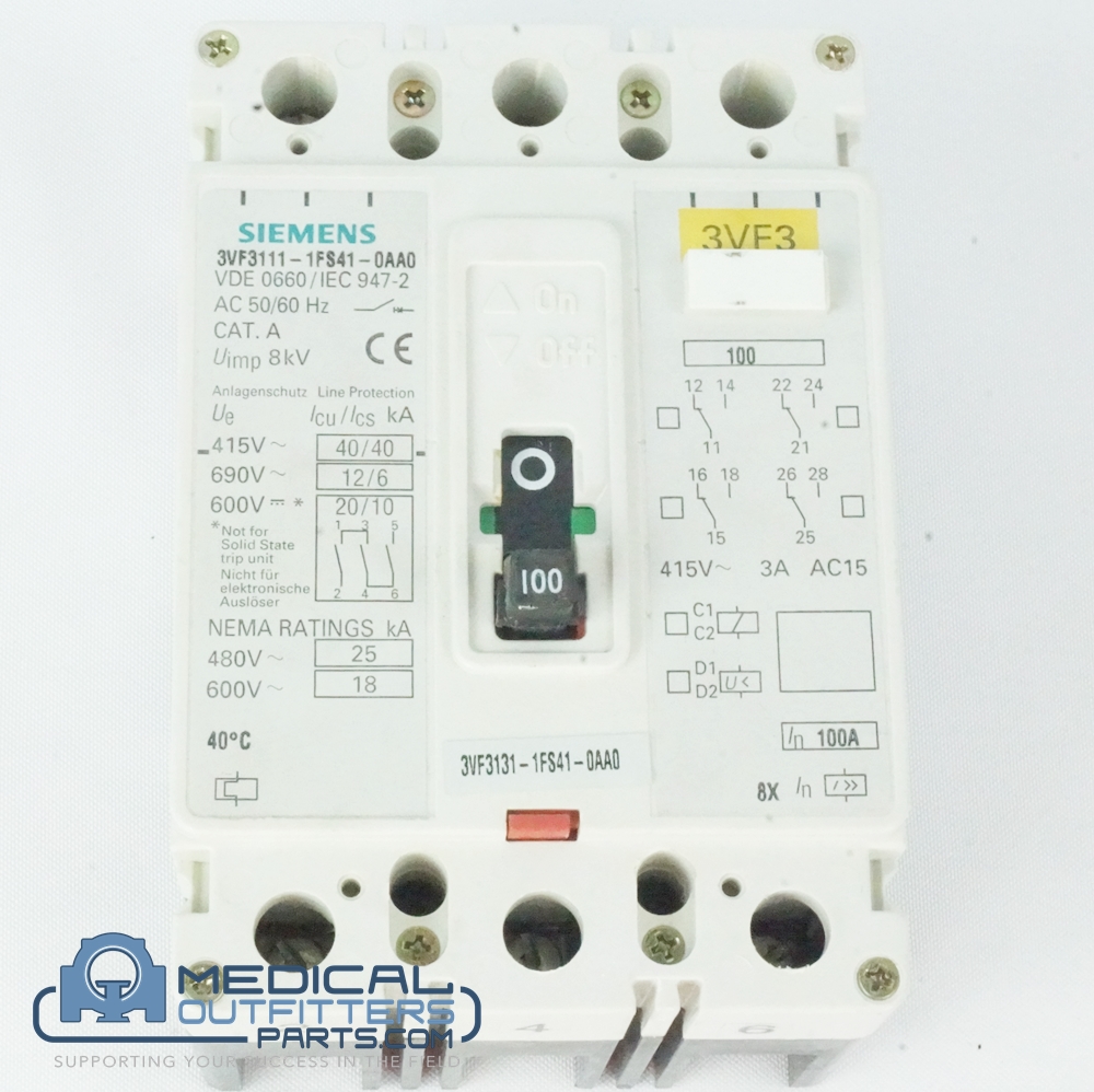 Siemens MRI Espree Circuit Braker SP. Part Kit Mains Filters and Transformers, PN 10046634, 7748762, 3VF3131-1FS41-0AA0