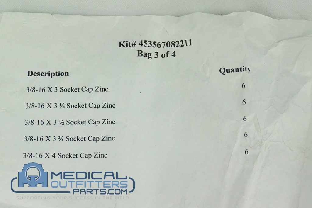 Philips PET/CT (Tool) Rotor Balancing Kit, PN 45367082211