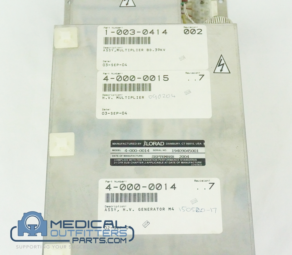 Hologic Selenia Digital Mammo Hight Voltage Generator M4 Assy, PN 4-000-0014, 4-000-0015, 1-003-0414