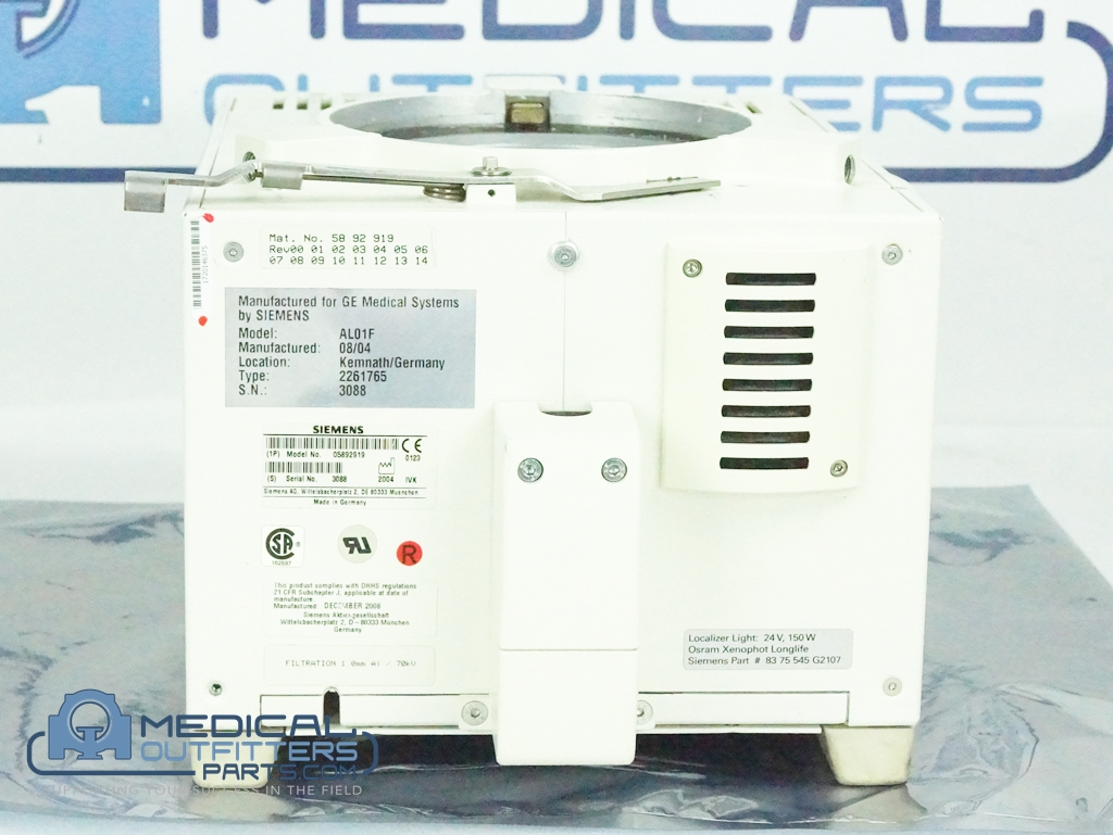 GE/Siemens X-Ray Proteus Fluoro Collimator, PN 2261765, 5892919