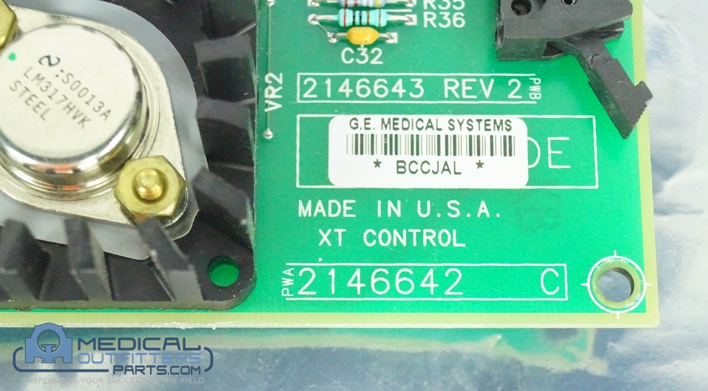 GE X-Ray Proteus Programmed XT Control Board (XT Overhead Tube Suspension), PN 2146642, 2146643