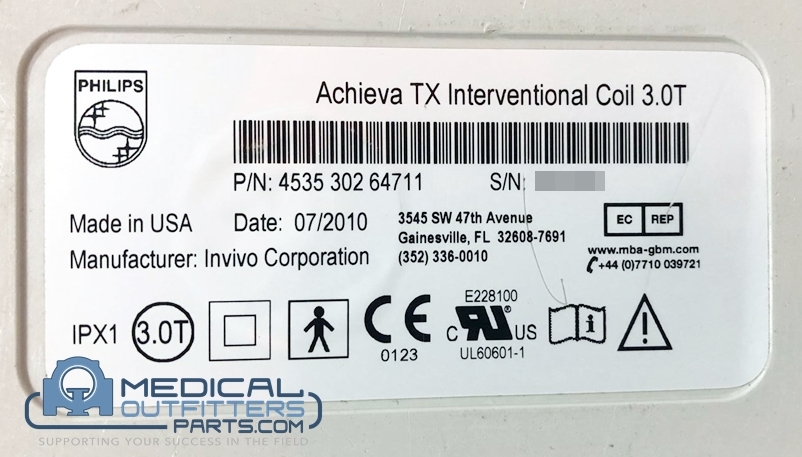 Philips MRI Achieva TX Interventional Coil 3.0T, PN 453530264711