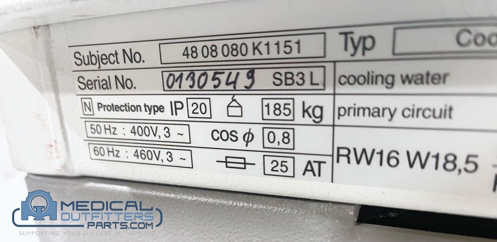 Siemens CT Water Cabinet, PN 4808080