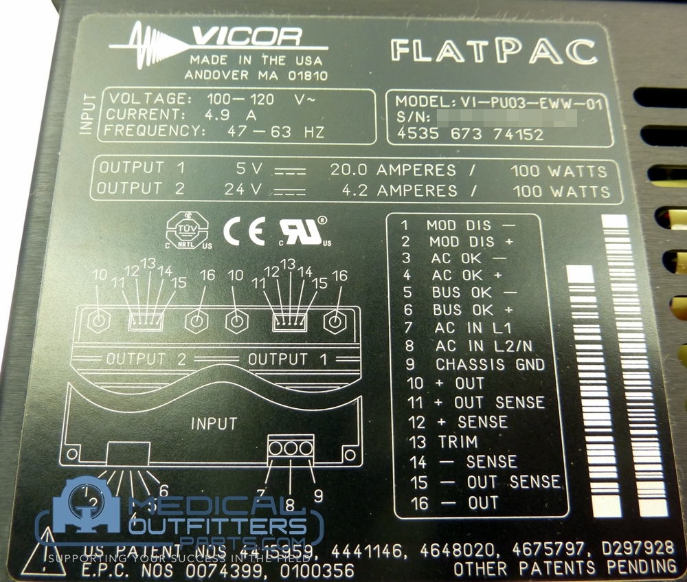 Philips CT Brillance 120V AC Dual Output Power Supply, PN 453567374152, VI-PU03-EWW-01