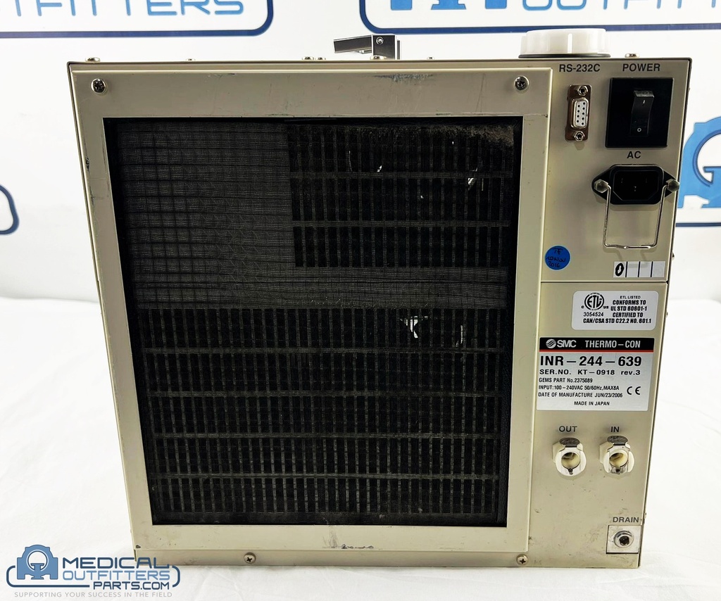 SMC X-Ray Thermo-Com Recirculating Temperature Controller Input:100-240VAC 50/60Hz, MAX8A, PN INR-244-639