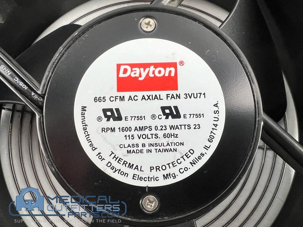 DAYTON Standard Round Axial Fan 10 in Dia 3 1/2 in Dp 665/600 IP20 Cast Aluminum, 115V AC PN 3VU71