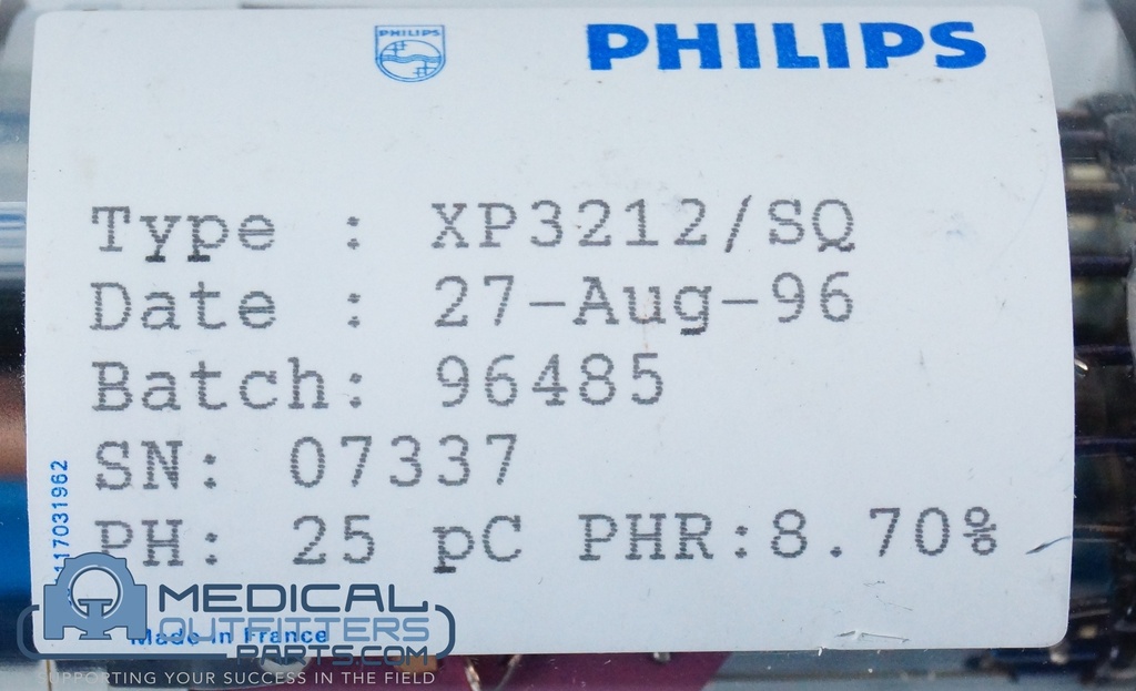 Philips Photomultiplier Tube PH:25 PHR:8.70%, PN XP3212/SQ
