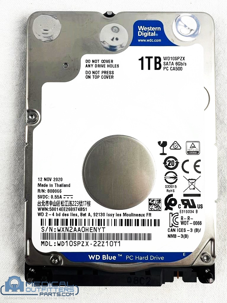 Western Digital WD Blue 1TB WD10SPZX- SATA6Gb/s -PC CA500, PN WD10SPZX-22Z10T1