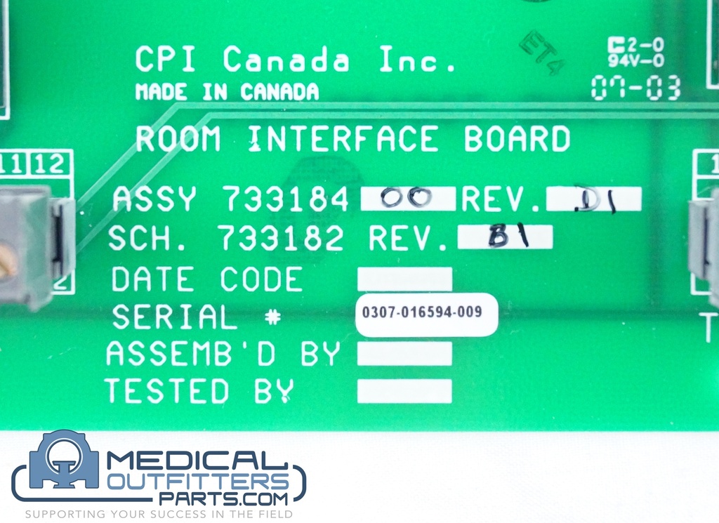 Carestream X-Ray Generator Room Interface Board, PN 733184-00