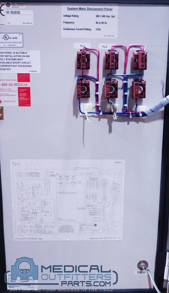 GE VCT 64 System Main Disconnect Panel, PN 9330G-14B