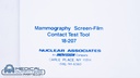 Nuclear Associates Mammography Screen-Film Contac Test Tool, PN 18-207