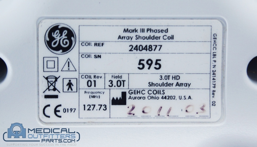 GE MRI Mark III Phased Array 3T Shoulder Coil, PN 2404877