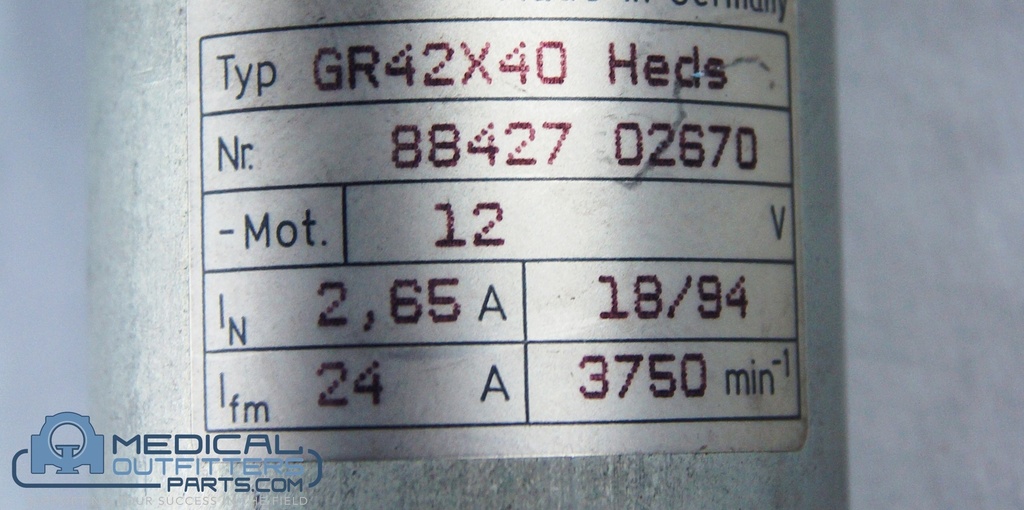 Siemens Mammo Motor, PN GR42X40, 88247 02670