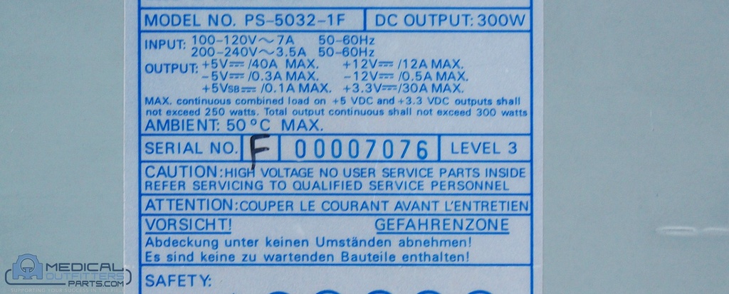 Lite On Power Supply 300-Watts, PN PS-5032-1F