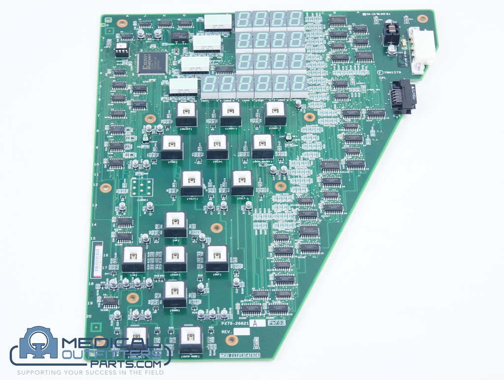 Toshiba CT Aquilion 64 Left Control Panel, PbF03 Board, PN PX79-26821