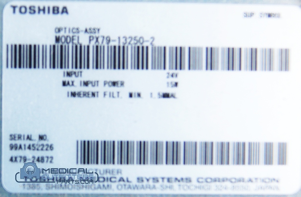 Toshiba CT Aquilion 64 Collimator Optics, PN  PX79-13250