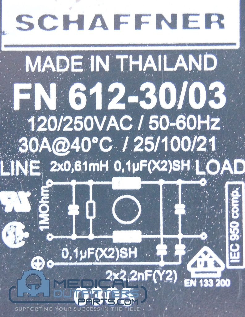 GE CT LightSpeed Pro 16 Power Line Filter, PN FN 612-30/03
