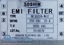 Toshiba CT Aquilion 64 Emi Filter, PN NF3020A-MJ2