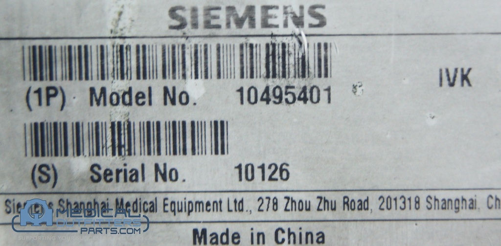 Siemens CT Perspective Tube Collimator, PN 10495401