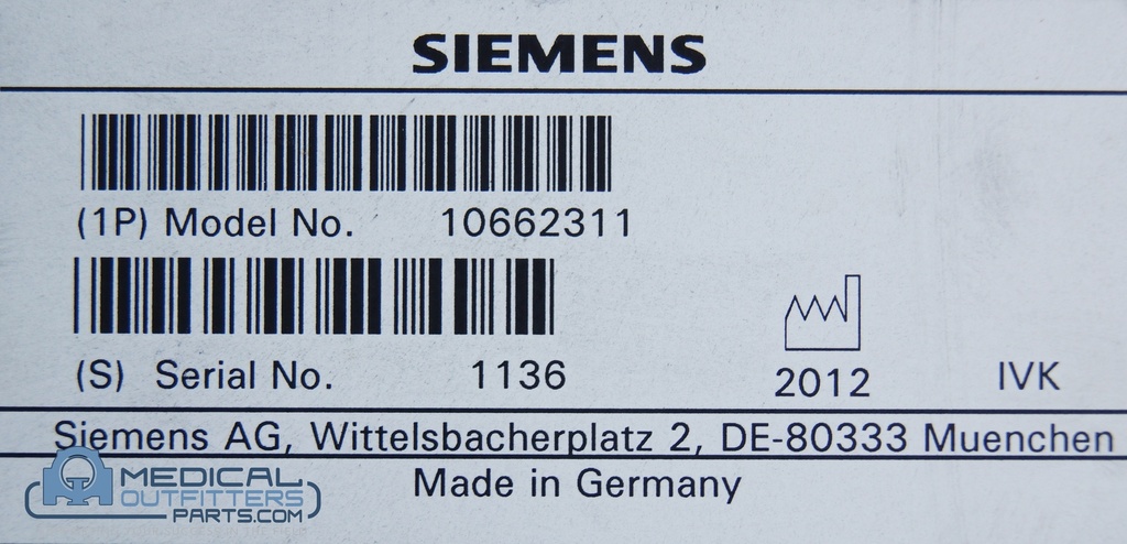 Siemens CT Perspective Panel Right, PN 10662311