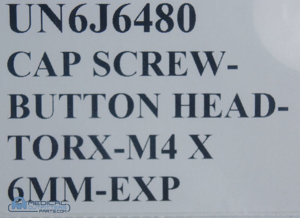 Carestrem DRX- Revolution Classic Cap Screw - Button Head- Torx - M4 X 6MM - Exp, PN UN6J6480
