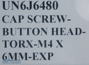 Carestrem DRX- Revolution Classic Cap Screw - Button Head- Torx - M4 X 6MM - Exp, PN UN6J6480