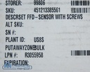 Philips CT Set FFD-Sensor With Screws, PN 451213385561