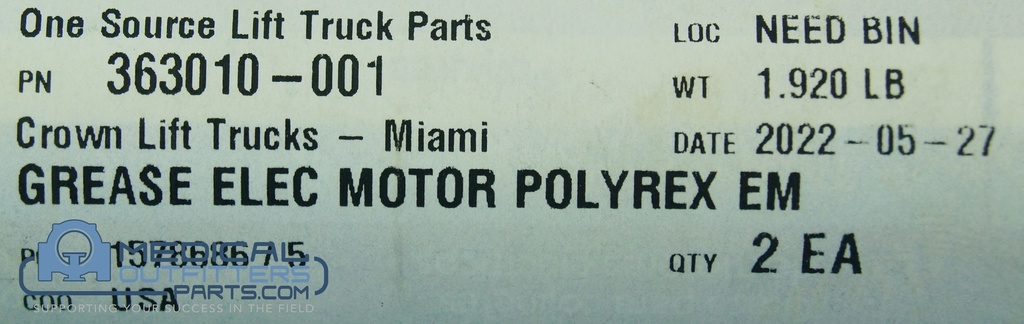 Mobil Grase Elec Motor Polyrex Em, PN 363010-001 