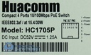 Huacomm Compact 4 Ports 10/100Mbps Poe Switch, PN HC1705P