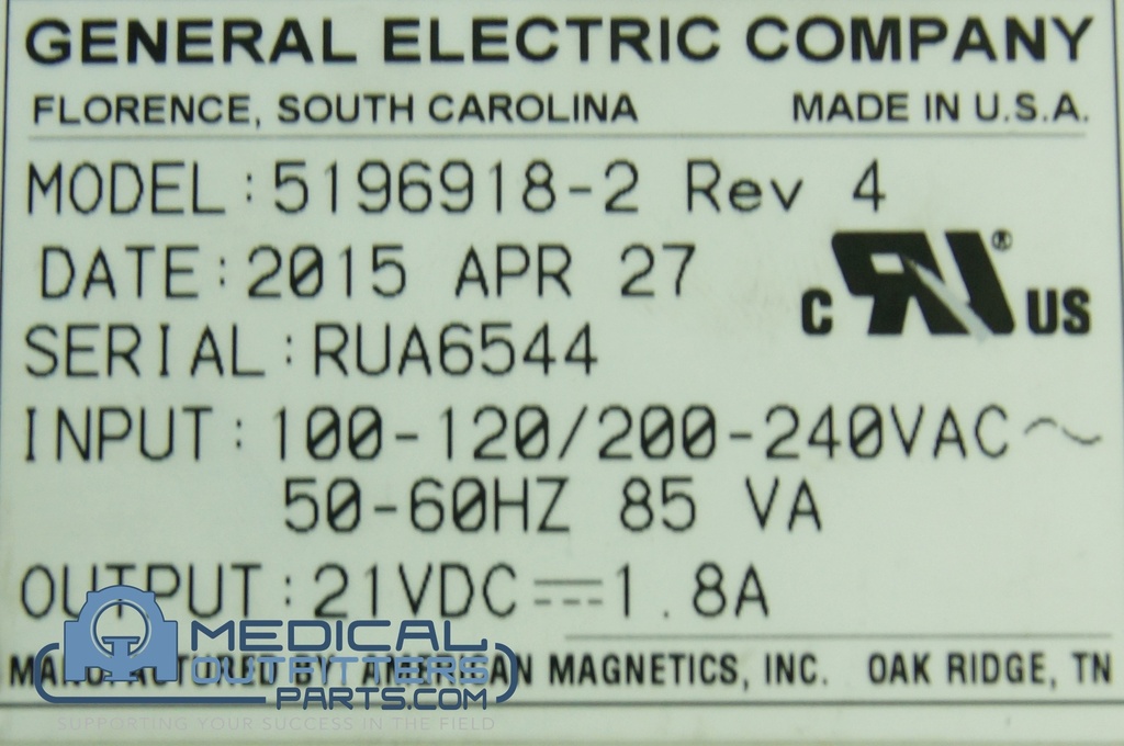 GE MRI Magnet Rundown Unit Primary, PN 5196918-2
