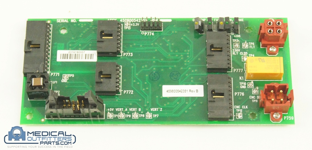 Philips CT Brilliance Verticle Couch Monitor Board, PN 459800542351