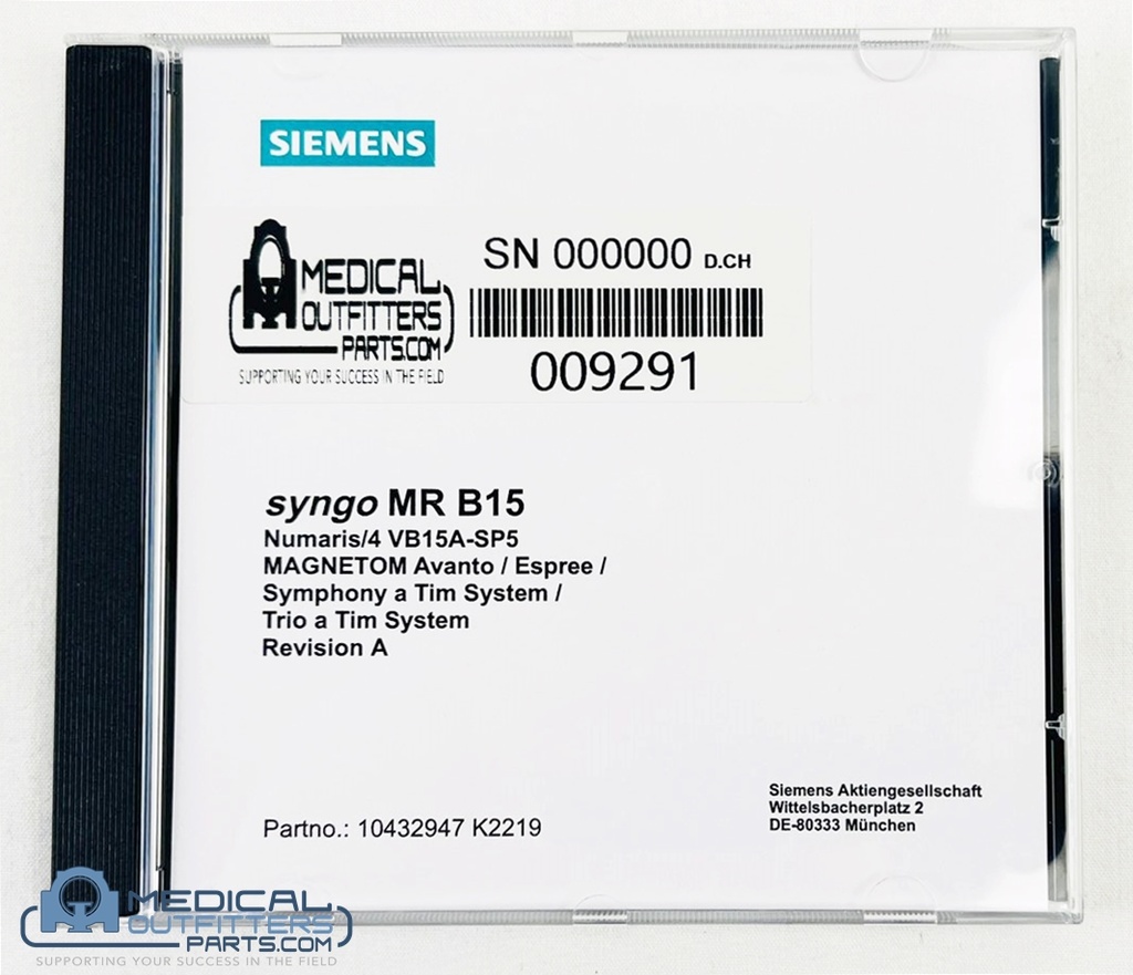 Siemens MRI Syngo MR B15 SW, PN 10432947, MARK