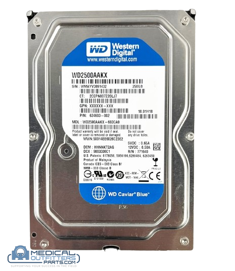 Western Digital WD2500AAKX-603CA0 Internal Hard Drive 250GB, PN 634603-002