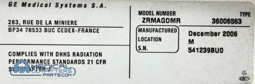 GE Senographe Mammography Mag Stand, PN 36006563