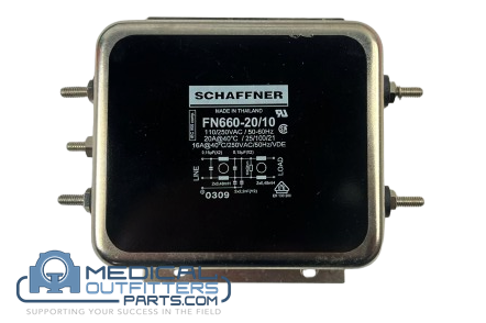 GE LightSpeed Power Line Filter, 250V, 20A, 400Hz, PN FN660-20/10 