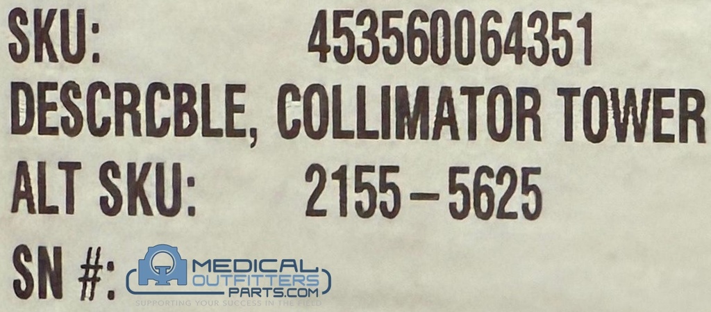 Philips CT Legacy Cble Collimator Tower, PN 453560064351, 2155-5625