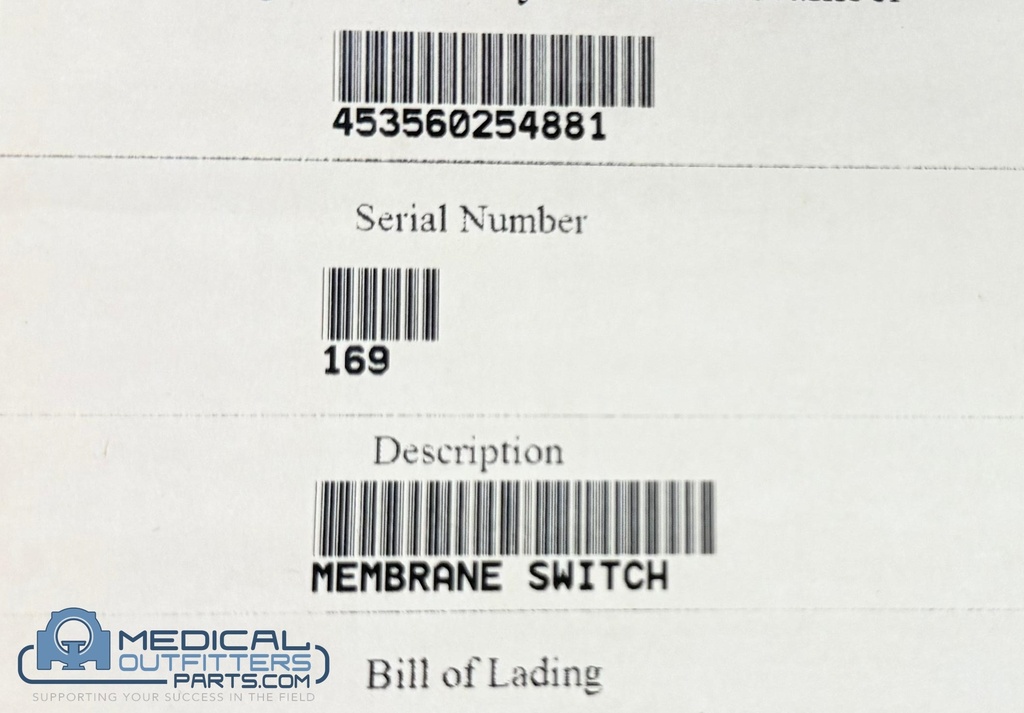 Philips MRI Menbrane Switch, PN 453560254881