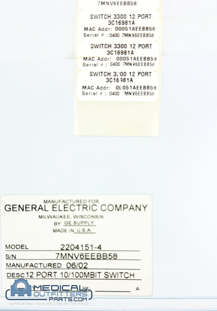 GE NM Switch Desc.12 Port 10/100Mbit, PN 2204151-4, 3C16981A