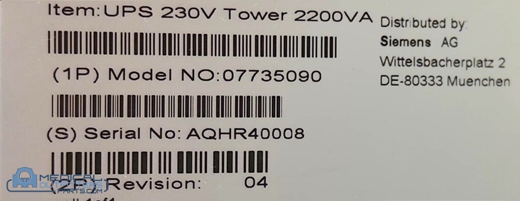 Siemens CT Emotion Ups 230V Tower 2200va, PN 7735090