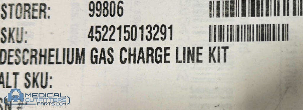 Philips MRI Helium Gas Charge Line Kit, PN 452215013291