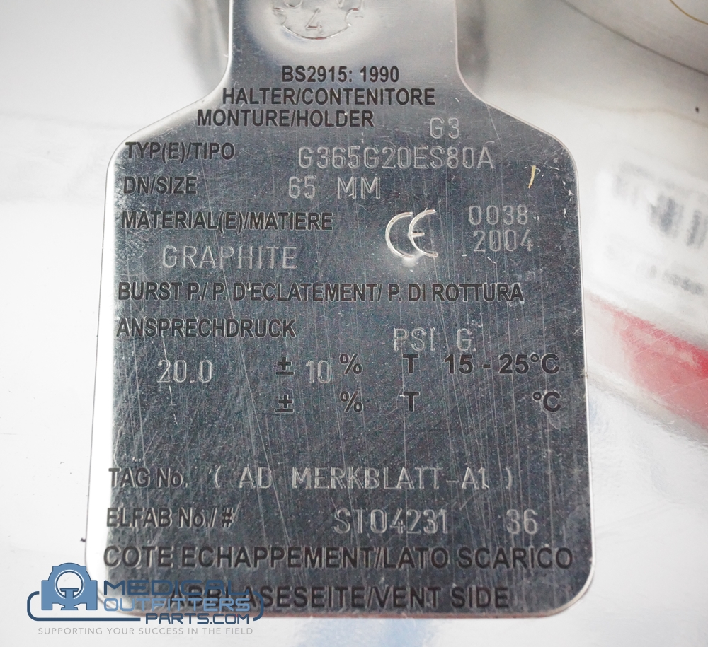 Siemens MRI Symphony 20 PSI BDisc + Quench Valve, PN 4763400, 7758092