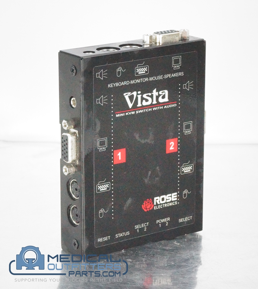 Rose Electronics KVM Switch Vista-Mini 2 Port, PS/2 w/Audio, PN KVT-2PC