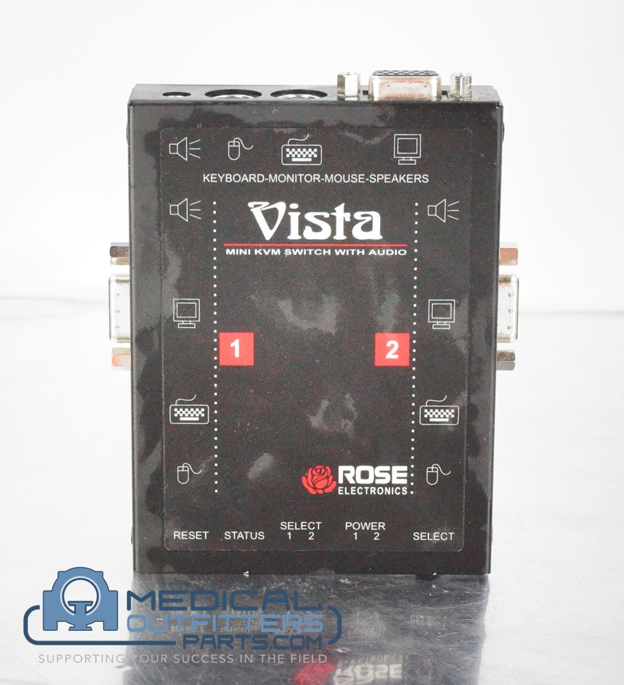 Rose Electronics KVM Switch Vista-Mini 2 Port, PS/2 w/Audio, PN KVT-2PC